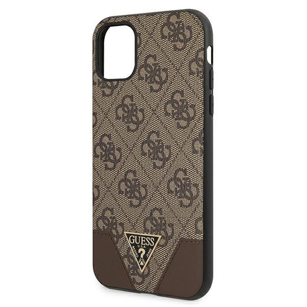 Guess GUHCN61PU4GHBR iPhone 11 6,1" / Xr 6,1" brązowy hardcase 4G Triangle